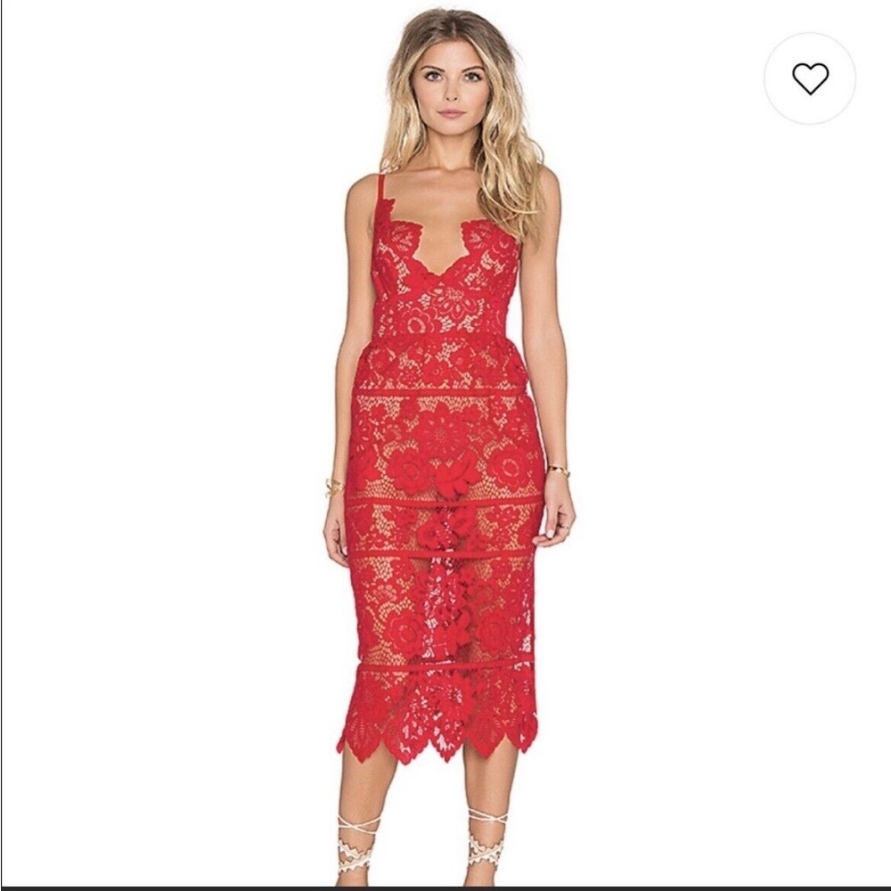 For Love & Lemons Red lace  Dress